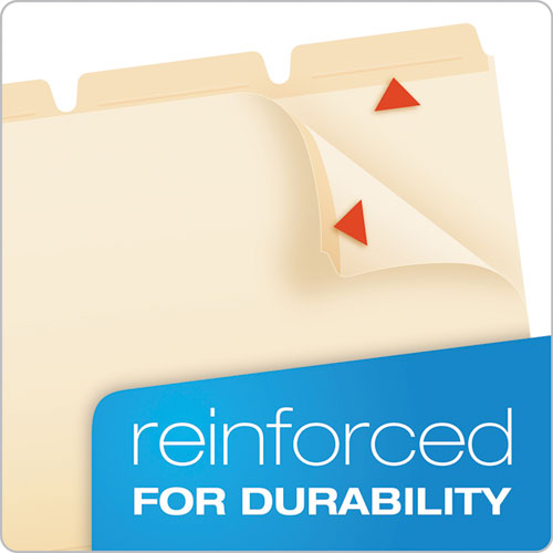 Ready-Tab Reinforced File Folders, 1/3-Cut Tabs: Assorted, Letter Size, Manila, 50/Pack