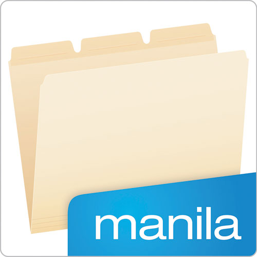 Ready-Tab Reinforced File Folders, 1/3-Cut Tabs: Assorted, Letter Size, Manila, 50/Pack