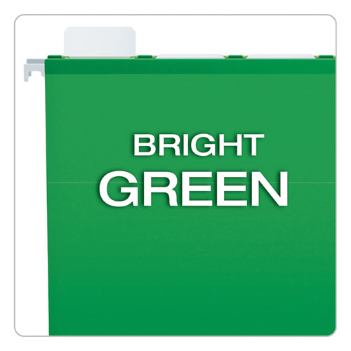 Image of SureHook Hanging Folders, Legal Size, 1/5-Cut Tabs, Bright Green, 20/Box