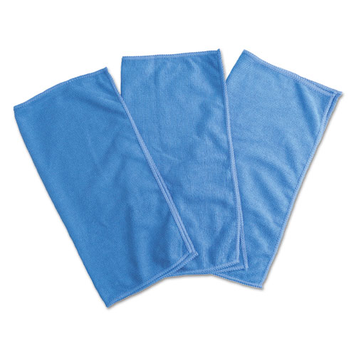 Image of Universal® Microfiber Cleaning Cloth, 12 X 12, Blue, 3/Pack