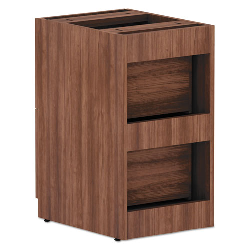 Image of Alera® Valencia Series Full Pedestal File, Left/Right, 2 Legal/Letter-Size File Drawers, Modern Walnut, 15.63" X 20.5" X 28.5"