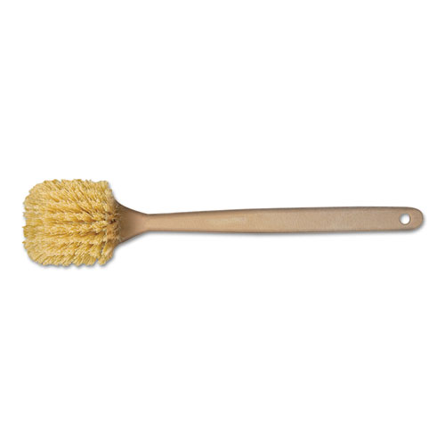 Image of Utility Brush, Cream Polypropylene Bristles, 5.5 Brush, 14.5" Tan Plastic Handle