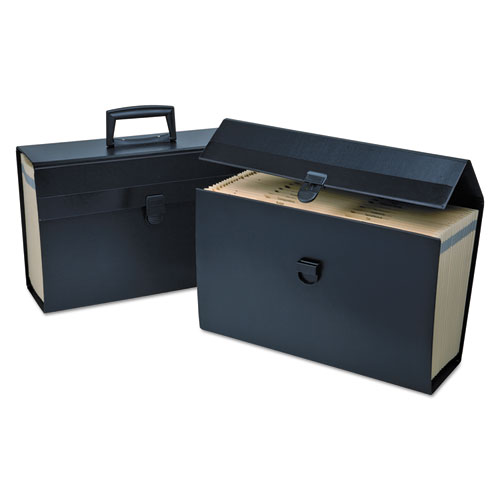 Image of Letter/Legal Expanding Organizer, 15" Expansion, 19 Sections, Buckle Closure, 1/5-Cut Tabs, Legal Size, Black