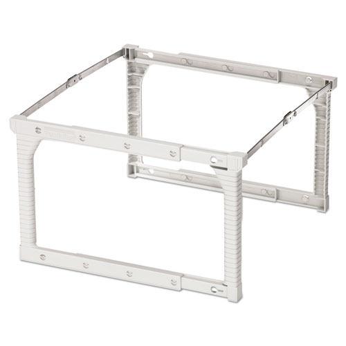 Image of Plastic Snap-Together Hanging Folder Frame, Legal/Letter Size, 18" to 27" Long, White/Silver Accents, 4/Box