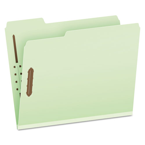 Pendaflex® Heavy-Duty Pressboard Folders With Embossed Fasteners, 1/3-Cut Tabs, 2" Expansion, 2 Fasteners, Letter Size, Green, 25/Box