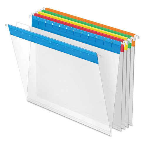 Image of Pendaflex® Poly Hanging Folders, Letter Size, 1/5-Cut Tabs, Assorted Colors, 25/Box