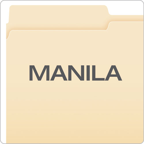 Image of Pendaflex® Manila File Folders, 1/2-Cut Tabs: Assorted, Letter Size, 0.75" Expansion, Manila, 100/Box