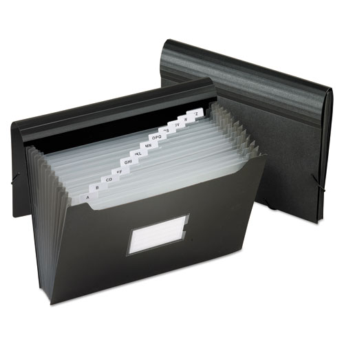 Jumbo 13-Pocket File, 12" Expansion, 13 Sections, 1/13-Cut Tab, Letter Size, Black | by Plexsupply