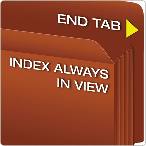 Image of Pendaflex® Heavy-Duty End Tab File Pockets, 5.25" Expansion, Letter Size, Red Fiber, 10/Box