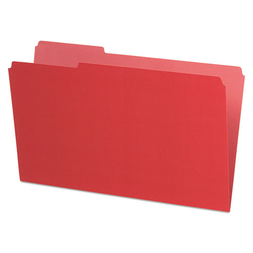 Image of Pendaflex® Interior File Folders, 1/3-Cut Tabs: Assorted, Legal Size, Red, 100/Box