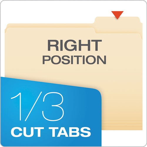 Image of Pendaflex® Manila File Folders, 1/3-Cut Tabs: Right Position, Letter Size, 0.75" Expansion, Manila, 100/Box