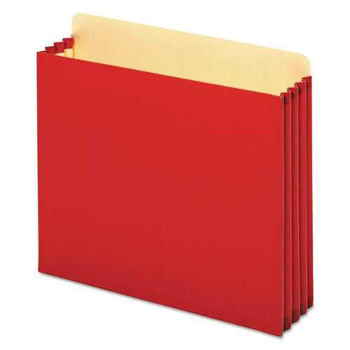 File Cabinet Pockets, 3.5" Expansion, Letter Size, Red, 10/Box | by Plexsupply