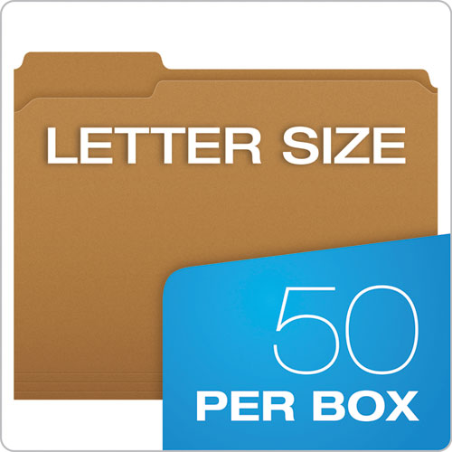 Kraft Fastener Folders, 1/3-Cut Tabs, 1 Fastener, Letter Size, Kraft Exterior, 50/Box