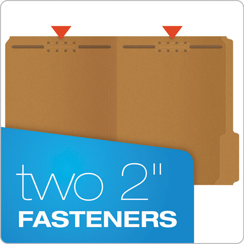 Kraft Fastener Folders, 1/3-Cut Tabs, 2 Fasteners, Letter Size, Kraft Exterior, 50/Box