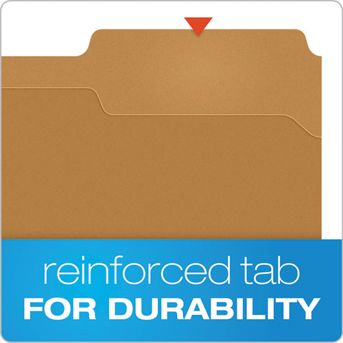 Image of Pendaflex® Kraft Fastener Folders, 1/3-Cut Tabs, 2 Fasteners, Letter Size, Kraft Exterior, 50/Box
