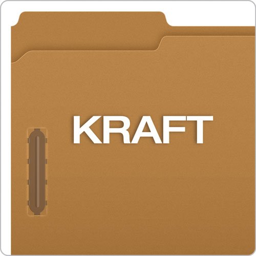 Image of Pendaflex® Kraft Fastener Folders, 1/3-Cut Tabs, 2 Fasteners, Legal Size, Kraft Exterior, 50/Box