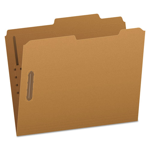 KRAFT FOLDERS WITH TWO FASTENERS, 2/5-CUT TABS, RIGHT OF CENTER, LETTER SIZE, KRAFT, 50/BOX
