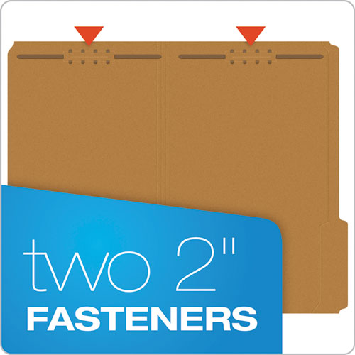Kraft Fastener Folders, 1/3-Cut Tabs, 2 Fasteners, Legal Size, Kraft Exterior, 50/Box