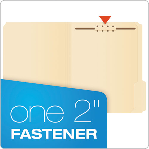 Image of Pendaflex® Manila Fastener Folders, Straight Tabs, 1 Fastener, Letter Size, Manila Exterior, 50/Box