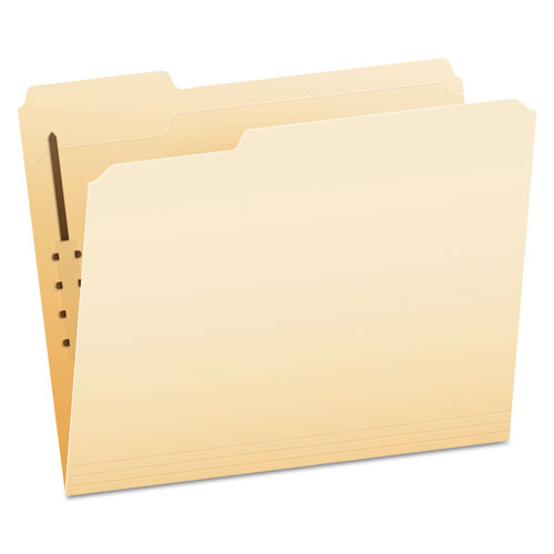 MANILA FOLDERS WITH ONE FASTENER, 1/3-CUT TABS, LETTER SIZE, 50/BOX