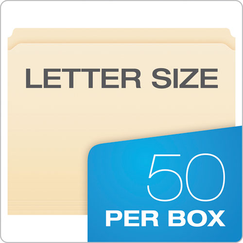 Image of Pendaflex® Manila Fastener Folders, Straight Tabs, 1 Fastener, Letter Size, Manila Exterior, 50/Box