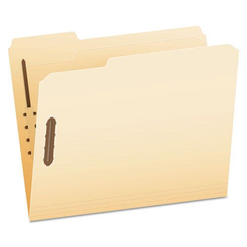 MANILA FOLDERS WITH TWO FASTENERS, 1/3-CUT TABS, LETTER SIZE, 50/BOX