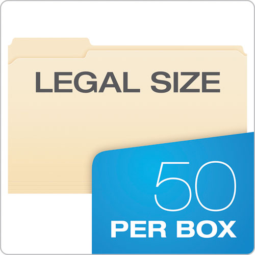 Manila Fastener Folders, 1/3-Cut Tabs, 1 Fastener, Legal Size, Manila Exterior, 50/Box