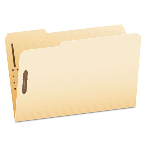 MANILA FOLDERS WITH TWO FASTENERS, 1/3-CUT TABS, LEGAL SIZE, 50/BOX