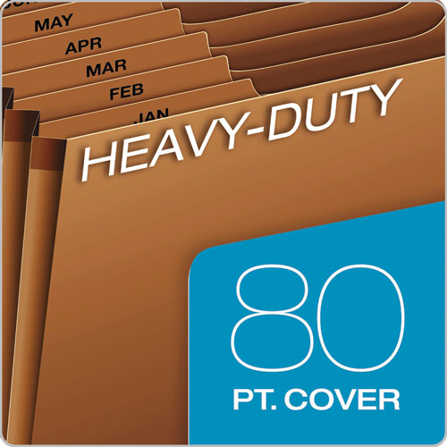 Heavy-Duty Expanding File, 31 Sections, 1/3-Cut Tab, Letter Size, Redrope