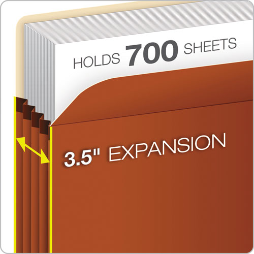 Image of Pendaflex® Pocket File, 3.5" Expansion, Letter Size, Red Fiber