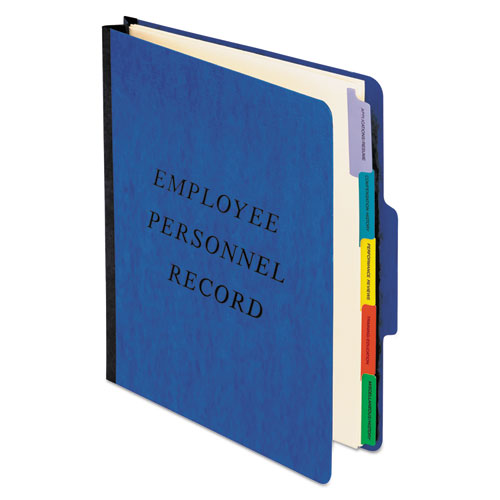 Image of Pendaflex® Vertical-Style Personnel Folders, 2" Expansion, 5 Dividers, 2 Fasteners, Letter Size, Blue Exterior