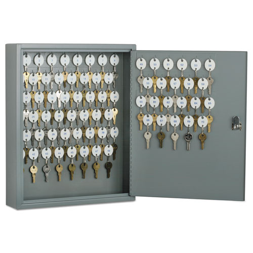 7125001328973 SKILCRAFT Locking Key Cabinet, 70-Key, Steel, Gray, 14 x 3.25 x 17.25