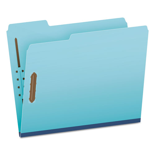 Image of Pendaflex® Earthwise By Pendaflex Heavy-Duty Pressboard Fastener Folders, 2" Expansion, 2 Fasteners, Letter Size, Light Blue, 25/Box