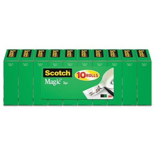 Scotch® Magic Tape Value Pack, 1" Core, 0.75" x 83.33 ft, Clear, 10/Pack