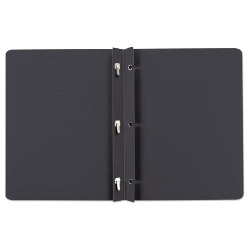 Report Cover, 3 Fasteners, Panel and Border Cover, Letter, Black, 25/Box