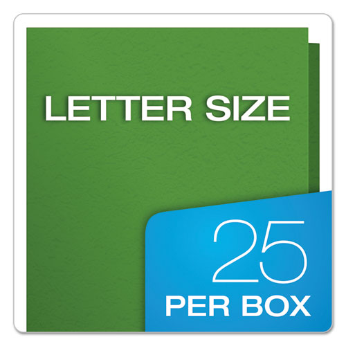 Twin-Pocket Folders with 3 Fasteners, 0.5" Capacity, 11 x 8.5, Green, 25/Box