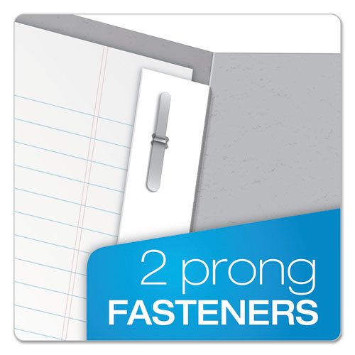 Twin-Pocket Folders with 3 Fasteners, Letter, 1/2" Capacity, Gray, 25/Box