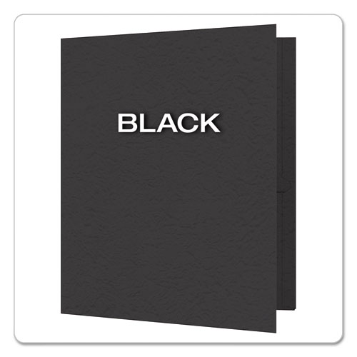 Twin-Pocket Folders with 3 Fasteners, Letter, 1/2" Capacity, Black 25/Box