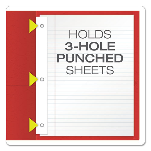 Image of Oxford™ Twin-Pocket Folders With 3 Fasteners, 0.5" Capacity, 11 X 8.5, Red, 25/Box