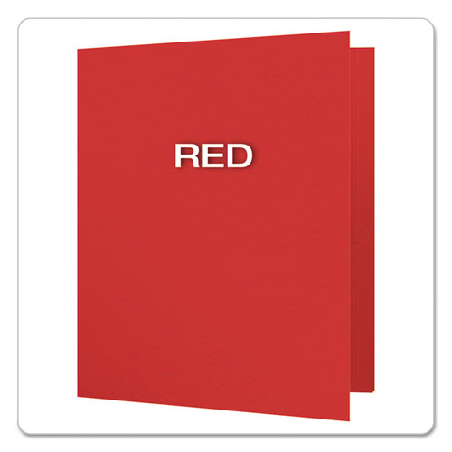 Twin-Pocket Folders with 3 Fasteners, Letter, 1/2" Capacity, Red, 25/Box