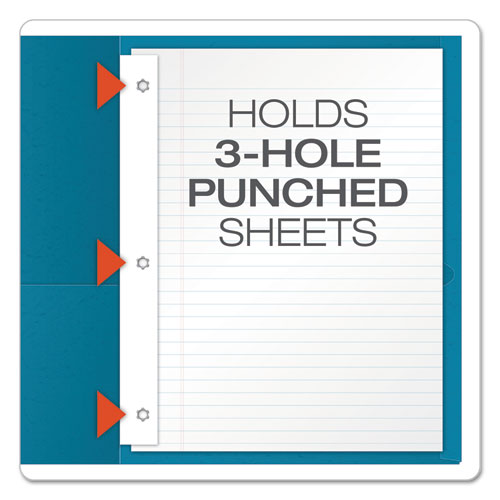 Image of Twin-Pocket Folders with 3 Fasteners, 0.5" Capacity, 11 x 8.5, Light Blue, 25/Box