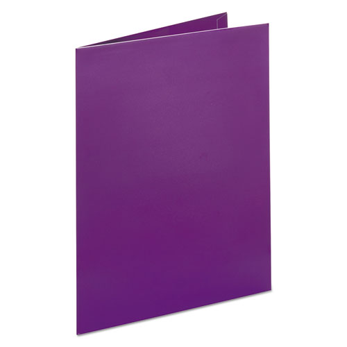 Two-Pocket Laminated Folder, 100-Sheet Capacity, Metallic Purple