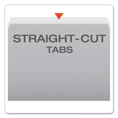 Image of Pendaflex® Colored File Folders, Straight Tabs, Letter Size, Gray/Light Gray, 100/Box