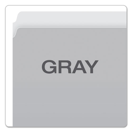 Colored File Folders, Straight Tabs, Letter Size, Gray/Light Gray, 100/Box