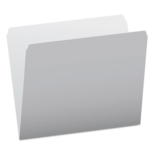 COLORED FILE FOLDERS, STRAIGHT TAB, LETTER SIZE, GRAY/LIGHT GRAY, 100/BOX