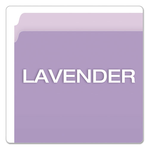 Image of Pendaflex® Colored File Folders, Straight Tabs, Letter Size, Lavender/Light Lavender, 100/Box