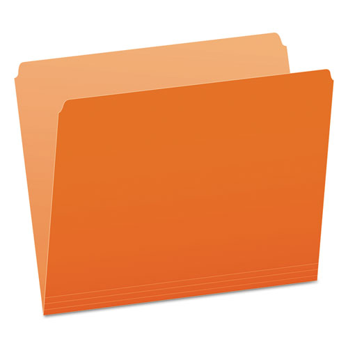 Image of Pendaflex® Colored File Folders, Straight Tabs, Letter Size, Orange/Light Orange, 100/Box