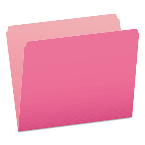 Pendaflex® Colored File Folders, Straight Tabs, Letter Size, Pink/Light Pink, 100/Box