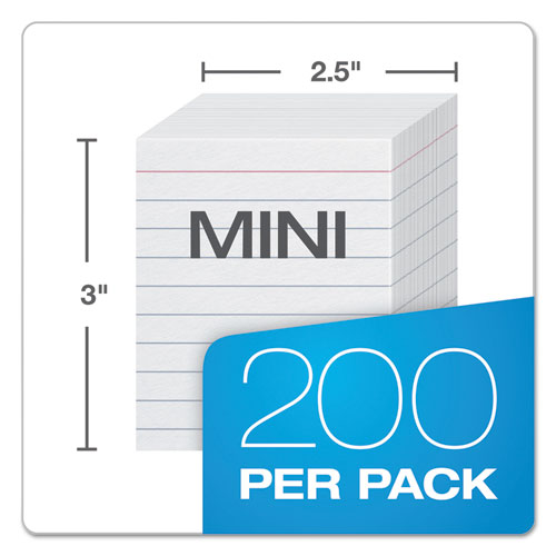 Ruled Mini Index Cards, 3 x 2 1/2, White, 200/Pack