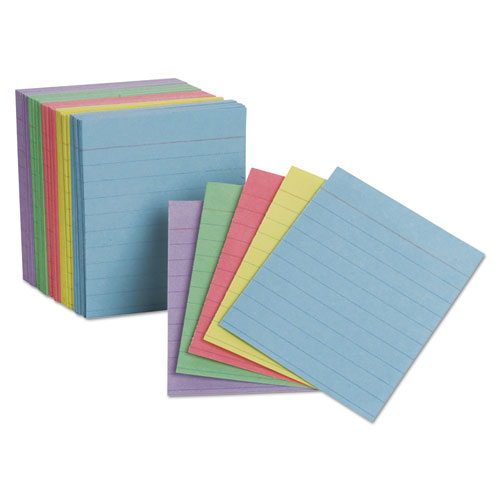 Ruled Mini Index Cards, 3 X 2 1/2, Assorted, 200/pack